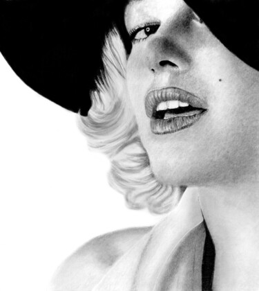 Dibujo titulada "Marilyn Monroe" por Paul Stowe, Obra de arte original, Grafito