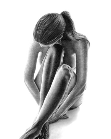 Zeichnungen mit dem Titel "Bodyscape 17" von Paul Stowe, Original-Kunstwerk, Graphit