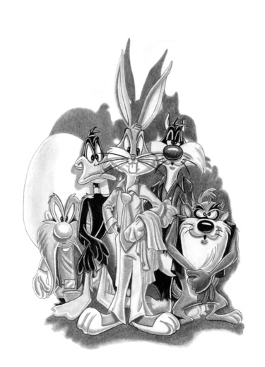 Rysunek zatytułowany „Looney Tunes #3” autorstwa Paul Stowe, Oryginalna praca, Grafit