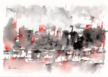 Schilderij getiteld "Dirty Old Town" door Paul Taylor, Origineel Kunstwerk, Aquarel