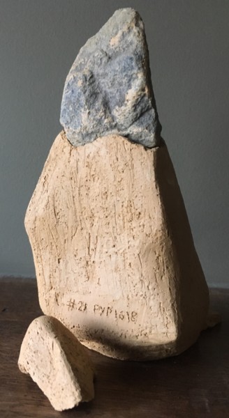 Rzeźba zatytułowany „La pierre ... celle…” autorstwa Paul Yves Poumay, Oryginalna praca, Glina
