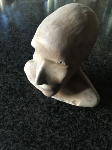 Sculptuur getiteld "La mort" door Paul Yves Poumay, Origineel Kunstwerk, Klei