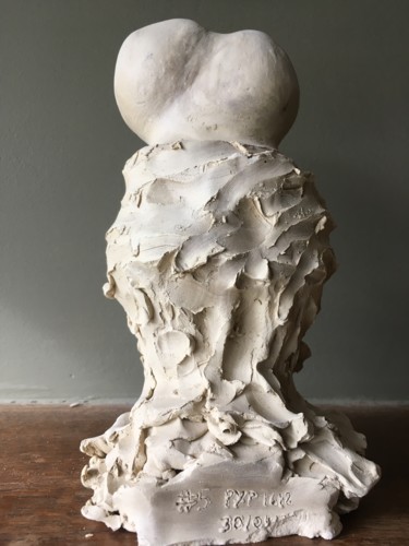 Sculptuur getiteld "le baiser" door Paul Yves Poumay, Origineel Kunstwerk, Terra cotta