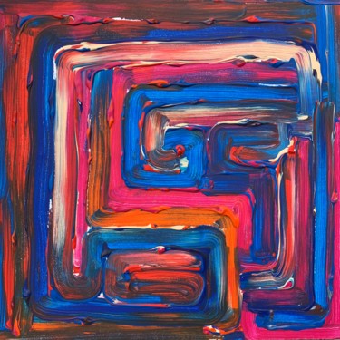 Painting titled "human's labyrinth" by Paul Yves Poumay, Original Artwork, Acrylic