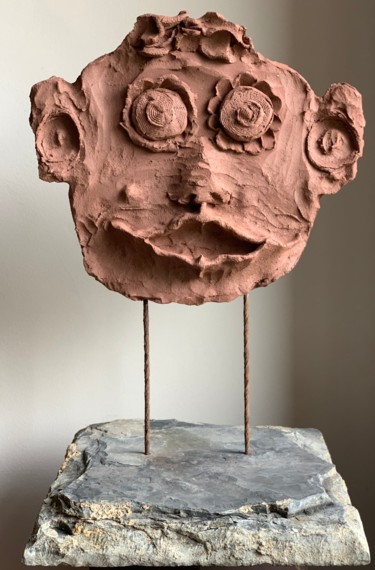 Skulptur mit dem Titel "oreille cassée - br…" von Paul Yves Poumay, Original-Kunstwerk, Terra cotta