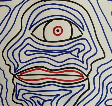 Zeichnungen mit dem Titel "human's ambiguity" von Paul Yves Poumay, Original-Kunstwerk, Marker