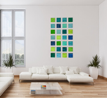 Картина под названием "3 Dimensional Wall…" - Paula Gibbs, Подлинное произведение искусства, Акрил