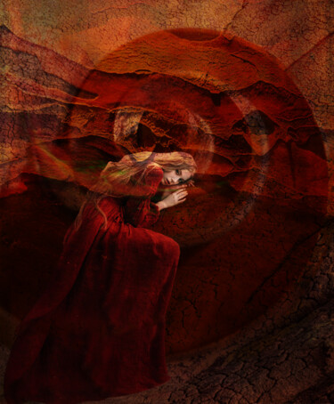 Digitale Kunst mit dem Titel "The Fire Within" von Paula Goodbar, Original-Kunstwerk, Digitale Collage