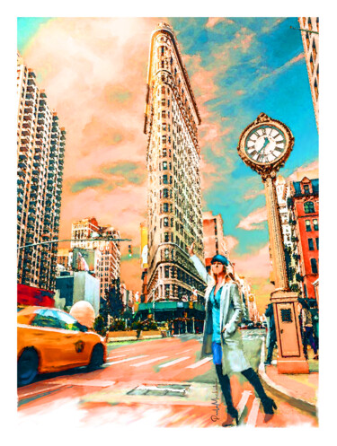 Digital Arts titled "New York" by Paula Machado, Original Artwork, Digital Painting