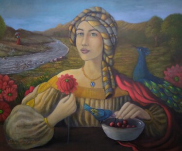 Картина под названием "Saciedade da Alma" - Paula Machado, Подлинное произведение искусства, Масло Установлен на Деревянная…