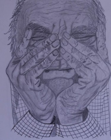 Desenho intitulada "Homem não chora" por Paula Torres, Obras de arte originais, Lápis