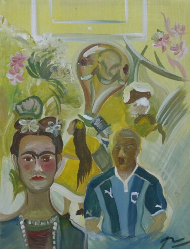 Картина под названием "Frida Kalo y Tito V…" - Paula Reschini Mengoni, Подлинное произведение искусства, Акрил