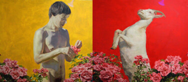 Malarstwo zatytułowany „Arreglo Floral n°3” autorstwa Paula Solís Burgos, Oryginalna praca, Olej