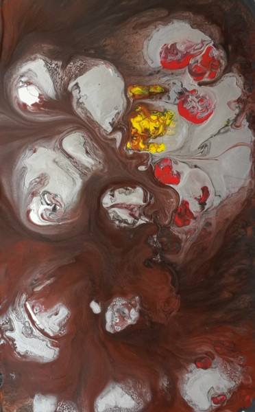 Schilderij getiteld "Ruins" door Paula Abou Jaoude, Origineel Kunstwerk, Gebrandschilderd glas Gemonteerd op Plexiglas