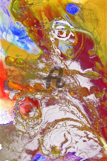 Картина под названием "ABEILLON" - Paula Clemence, Подлинное произведение искусства, лак Установлен на Деревянная рама для н…