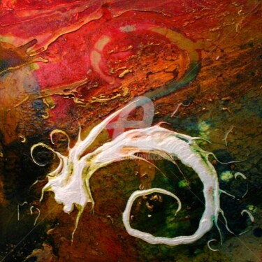 Painting titled "SPIRALE DE NACRE" by Paula Clemence, Original Artwork
