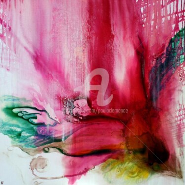 Peinture intitulée "PLUIES DE ROSES" par Paula Clemence, Œuvre d'art originale