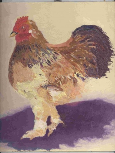 Painting titled "Bantie Rooster" by Paula Emery, Original Artwork, Oil