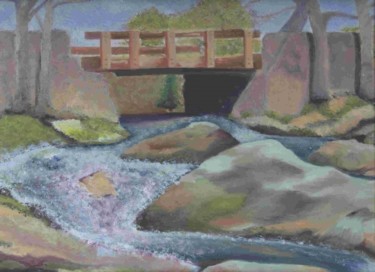 Painting titled "Waterfall at Devil'…" by Paula Emery, Original Artwork, Oil