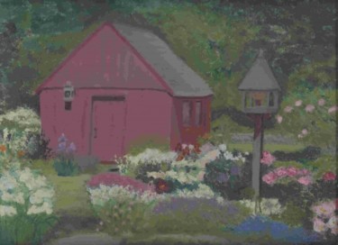 Pittura intitolato "The Potting Shed" da Paula Emery, Opera d'arte originale, Olio