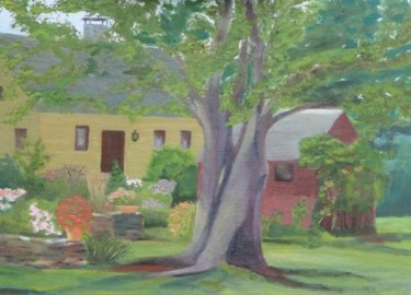 Painting titled "Summer on the Farm" by Paula Emery, Original Artwork, Oil