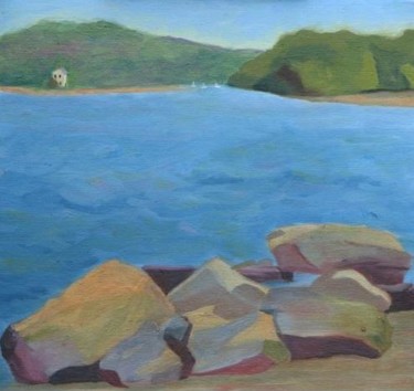Pintura intitulada "View of Hamburg Cove" por Paula Emery, Obras de arte originais, Óleo