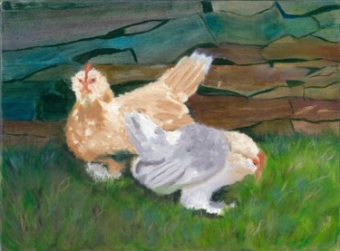 Картина под названием "Fowl Play" - Paula Emery, Подлинное произведение искусства, Масло