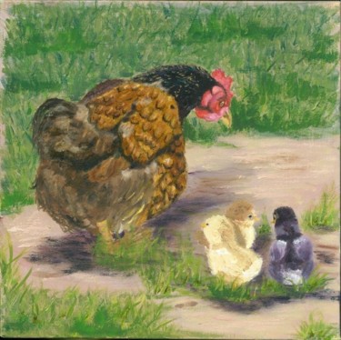 Painting titled "Lesson Time" by Paula Emery, Original Artwork, Oil