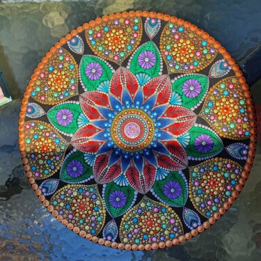 Pintura intitulada "Gypsy Soul Mandala" por Paula Georgiana Mihai, Obras de arte originais, Acrílico