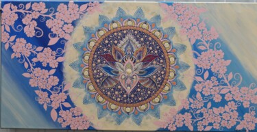 Painting titled "Rebirth Mandala" by Paula Georgiana Mihai, Original Artwork, Acrylic