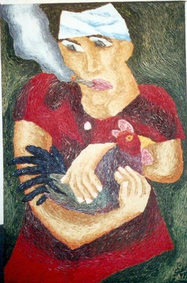 Painting titled ""Sabongero"" by Paul Arenas, Original Artwork
