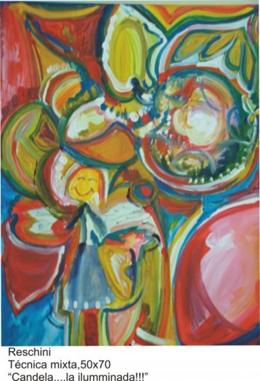 Painting titled "Candela la iluminada" by Paula Reschini, Original Artwork