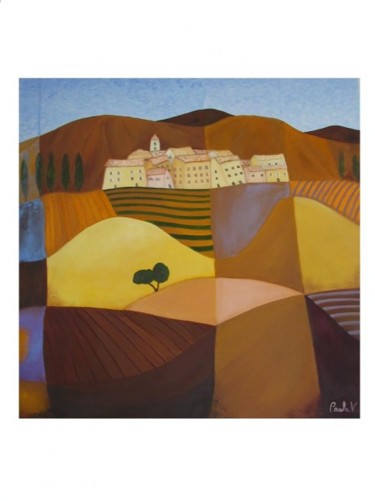 Malerei mit dem Titel "Village du sud" von Paula Valdivia, Original-Kunstwerk
