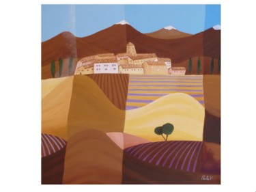 Malerei mit dem Titel "Terres des ocres" von Paula Valdivia, Original-Kunstwerk, Öl