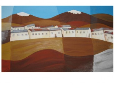 Peinture intitulée "Antigua mina" par Paula Valdivia, Œuvre d'art originale, Huile