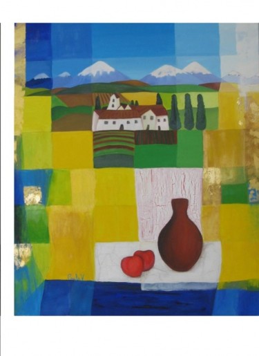 Peinture intitulée "En el valle central" par Paula Valdivia, Œuvre d'art originale, Huile