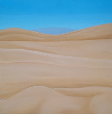 Pintura intitulada "Douces dunes" por Paula Valdivia, Obras de arte originais, Óleo Montado em Armação em madeira