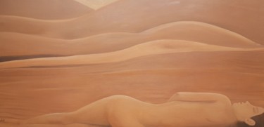 Peinture intitulée "Sable brulant" par Paula Valdivia, Œuvre d'art originale, Huile Monté sur Châssis en bois