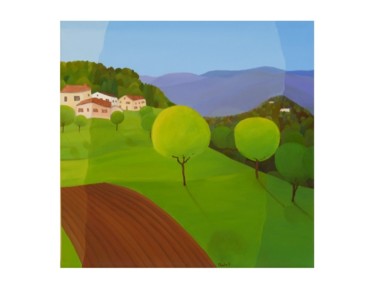 绘画 标题为“Ardèche verdoyante” 由Paula Valdivia, 原创艺术品, 油