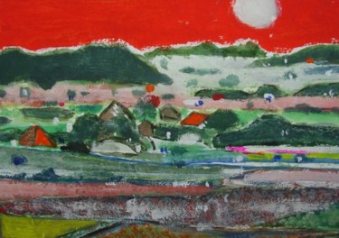 Painting titled "Noord Hollandse Lan…" by Paul Berkholst, Original Artwork, Oil