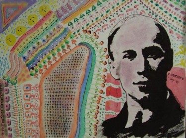 Schilderij getiteld "Sergej Prokofiev" door Paul Berkholst, Origineel Kunstwerk