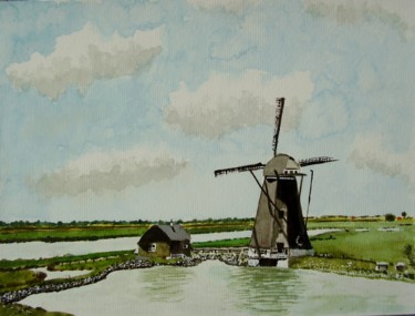 Schilderij getiteld "Noord Hollandse Lan…" door Paul Berkholst, Origineel Kunstwerk