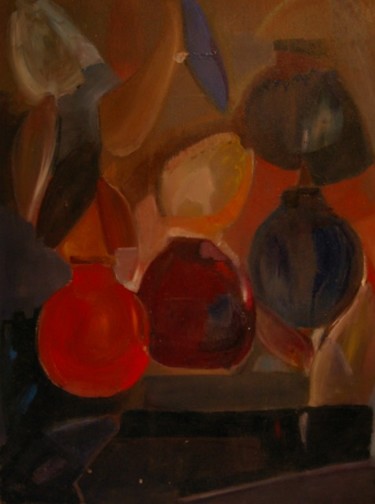 Peinture intitulée "Lampions dans la Ci…" par Paul Breugelmans, Œuvre d'art originale
