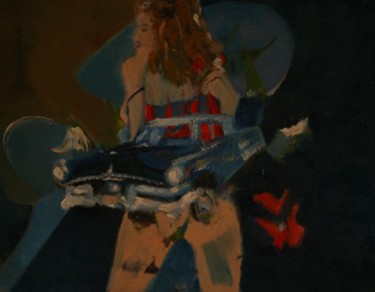 Painting titled "Buick bleue" by Paul Breugelmans, Original Artwork