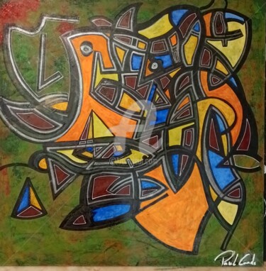 Painting titled "le sacrifice" by Paulcards, Original Artwork, Acrylic