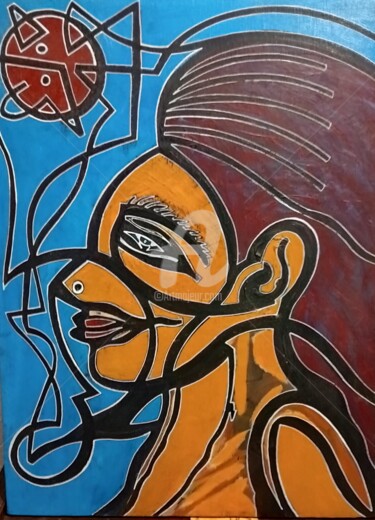 Peinture intitulée "africa mama" par Paulcards, Œuvre d'art originale, Acrylique