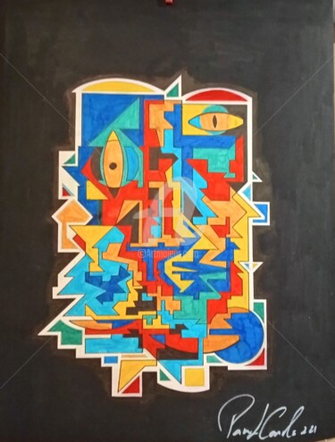 Pintura intitulada "Mind game" por Paulcards, Obras de arte originais, Acrílico