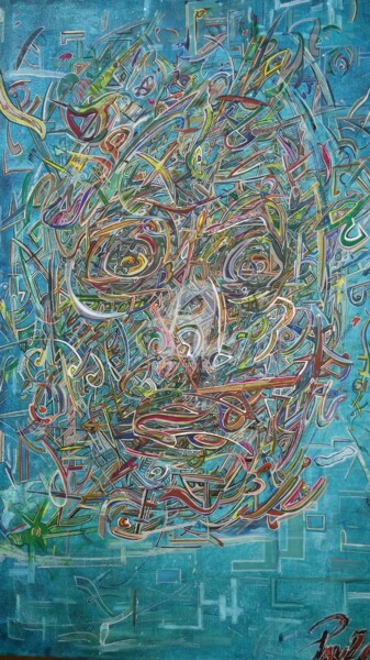 Peinture intitulée "Smoking man" par Paulcards, Œuvre d'art originale, Acrylique
