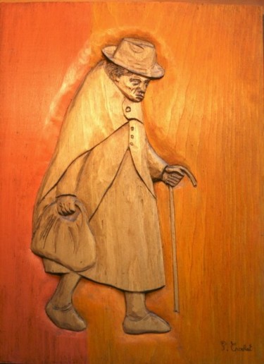 Sculpture intitulée "Mendiante 2" par Paul Crochat, Œuvre d'art originale