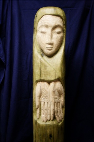 Sculpture titled "L'offrande" by Paul Crochat, Original Artwork, Wood
